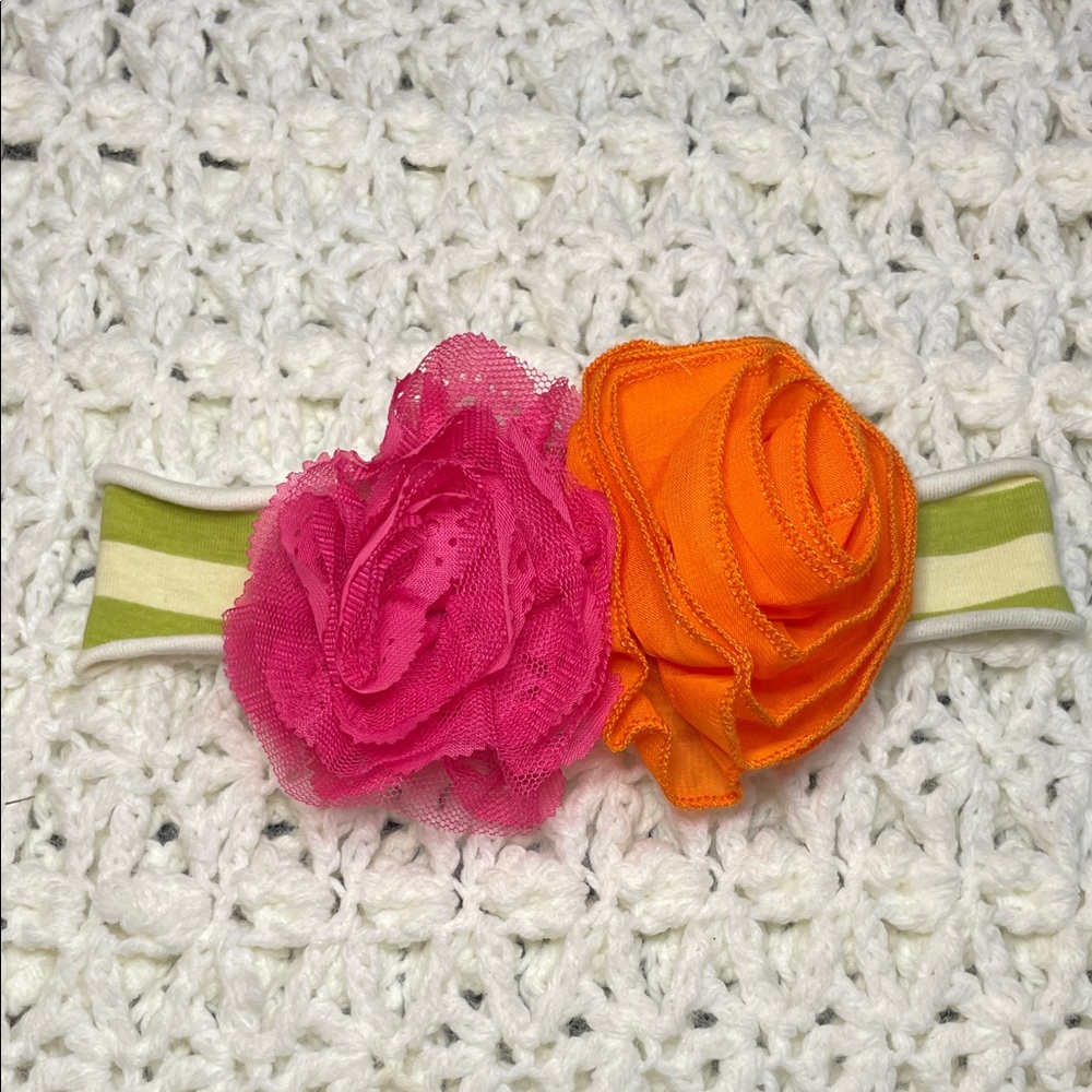 Giggle Moon Pink and Orange Floral Hairband